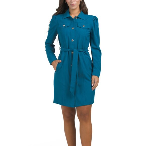NANETTE LEPORE Button Front Long Sleeve Mini Dress - Picture 2 of 3